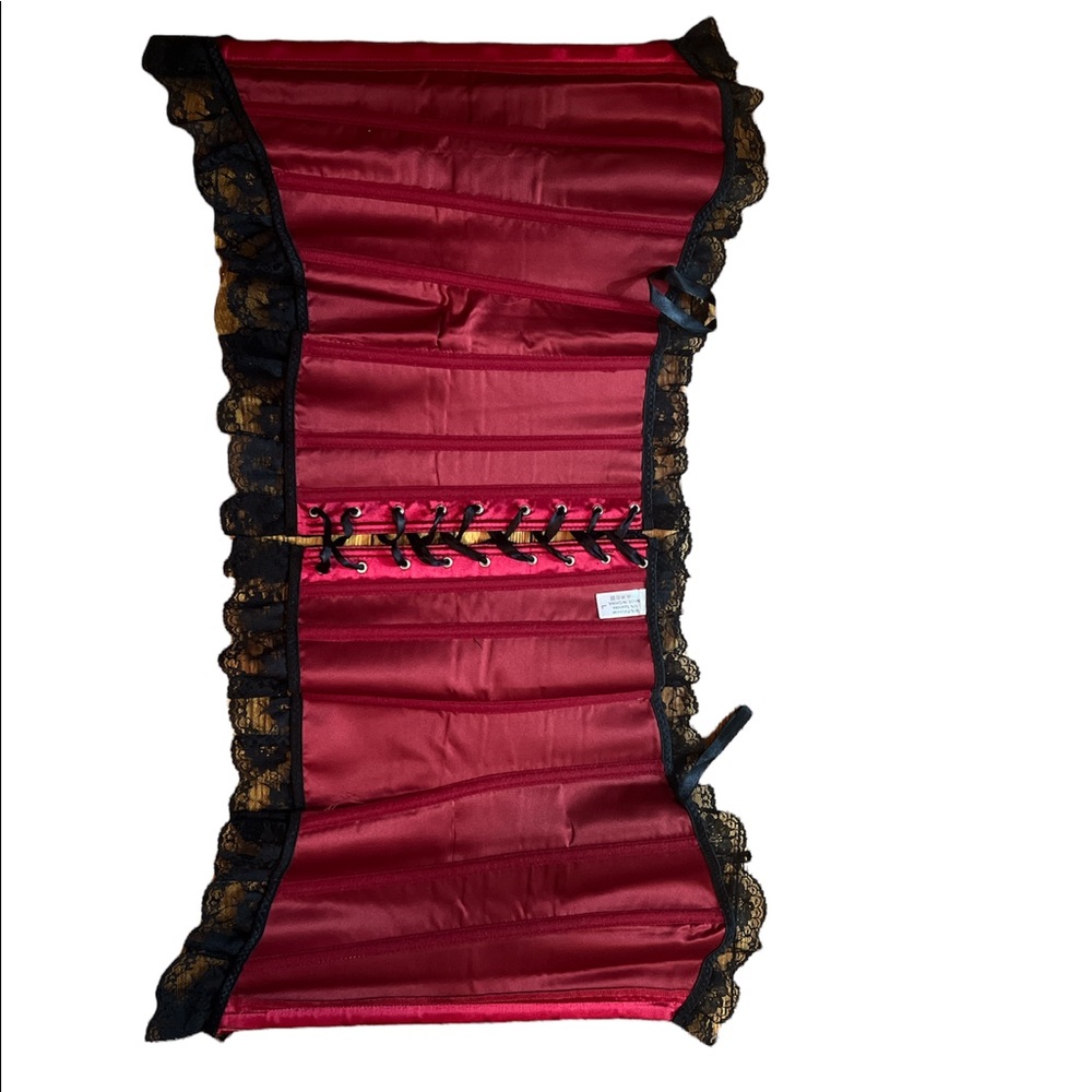 Red Lace up Corset Sz L - Used once - Picture 4 of 5